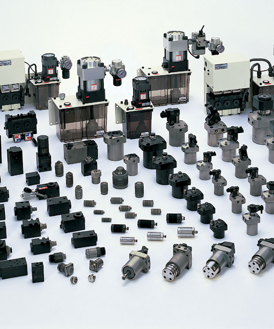 KOSMEK complete product lineup including factory automation, work clamping, quick mold change, quick die change, die cast clamping, and welding and washing solutions.