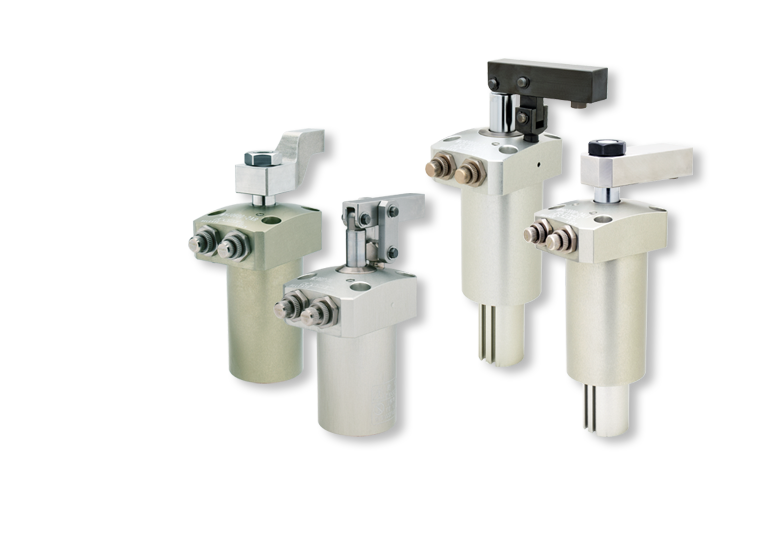 KOSMEK high-power clamps delivering secure workholding in welding and high-pressure washing environments.