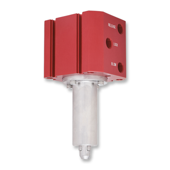 KOSMEK WKK pneumatic hole gripper with a red body and an expanding gripping pin