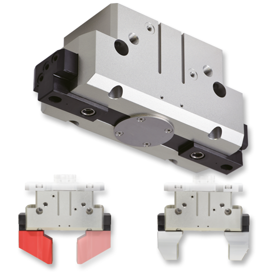 KOSMEK WPW-C pneumatic parallel robotic gripper with an integrated mechanism for automatic finger changes